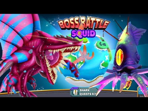 ULTRA BUZZ SHARK VS COLOSSAL SQUID BOSS (EVENT BOSS SHARK) BIG HUNGRY SHARK WORLD GAMEPLAY