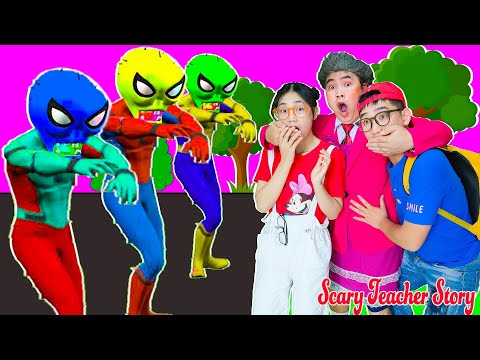 SpiderNick VS Giant Zombie Spiderman rescue Tani | | Scary Teacher 3D In real life