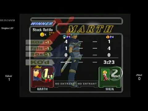 SSS 10.2 SSBM - Kalvar (Marth) vs. JNaut (Sheik) - Melee LSF
