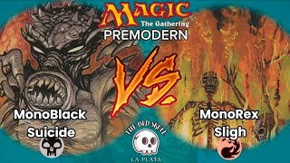 💀🇦🇷MTG PREMODERN PAPERGAMEPLAY📽MONOBLACK SUICIDE⚫️🆚️MONOREX SLIGH🔴#theoldskulllp 