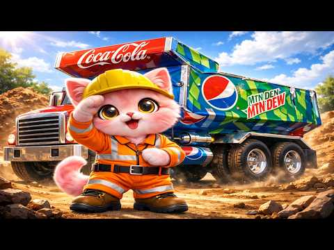 🐱 From a Soda Can Dump Truck to a Life Lesson — A Papa Cat Teaches a Kitten Creativity and Care