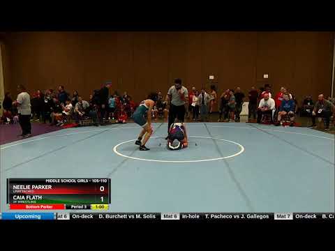 Middle School Girls 105-110 Neelie Parker Texans Wrestling Club Vs Caia Flath 3F Wrestling