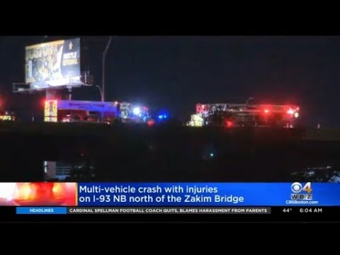 Injuries reported in multi-car crash on I-93 in Boston