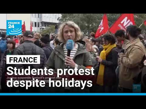 French students demonstrate again, despite school holidays
