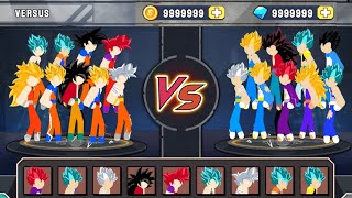 Stickman Warriors Goku All Forms vs Vegeta All Forms | New Dragon Ball Game