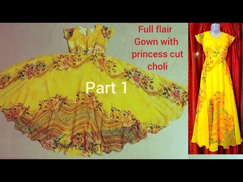 Floor length Umbrella Gown with Princess cut Choli.Part 1 Video