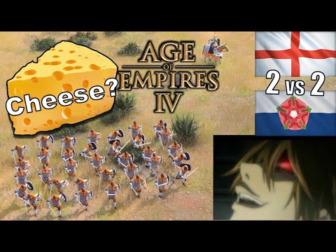 AoE 4 - English Cheese strat - Man at Arms in 2v2 gold rank (music video)
