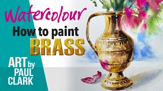 How to Paint a Brass or Copper Vase in Watercolour