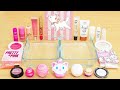Pink Vs White Mixing Makeup Eyeshadow Into Slime ASMR