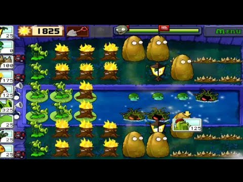 plants vs zombies - gameplay mod menu #30 Fog Night adventure pool world 4: level 2, walkthrough