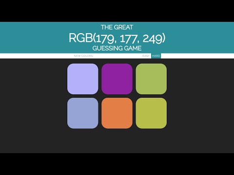 Javascript Course Project Based Learning Color Guessing Game Project Using Javascript