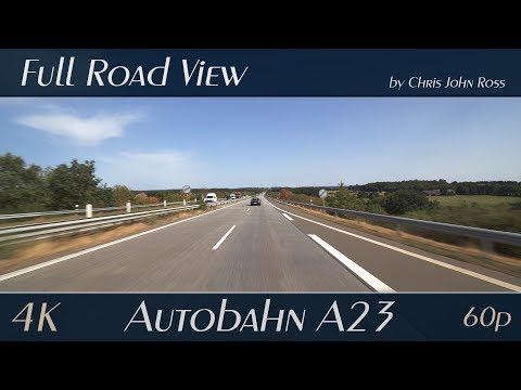 Autobahn (A23), Germany: Schafstedt - Hanerau-Hademarschen - Schenefeld - 4K (UHD/2160p/60p) Video