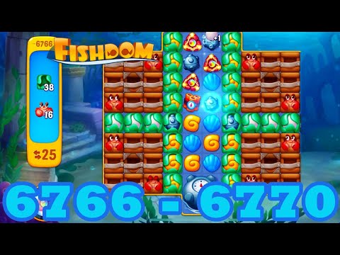 Fishdom Level 6766 - 6770 HD Walkthrough | 3 match puzzle | gameplay | android | 6767 | 6768 | 6769