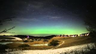 preview picture of video 'Aurora Borealis, Veksø, Denmark, March 17, 2013 Full HD'