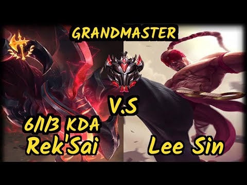 OPT Meteos (REK'SAI) vs LEE SIN - 6/1/3 KDA JUNGLE GAMEPLAY - NA Ranked GRANDMASTER