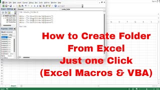 How to Create Folder From Excel | Excel VBA - Create Folder | Create Folders just one click