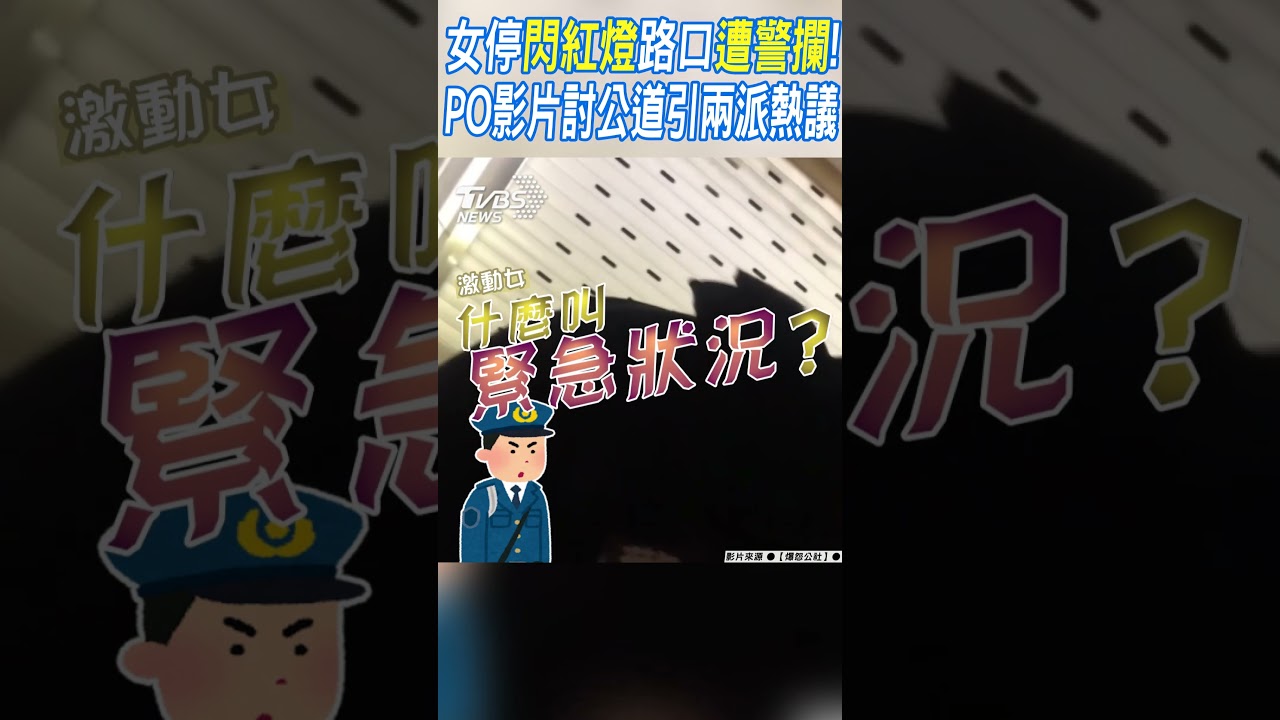 影音/女停閃紅燈路口遭警攔! PO影片討公道引兩派熱議