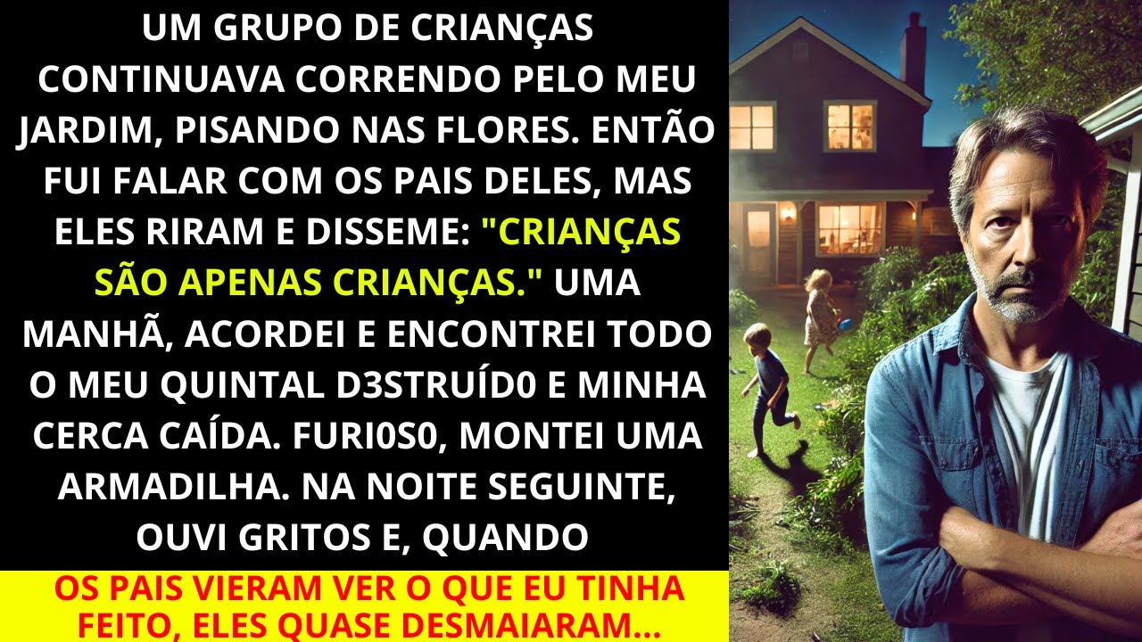 Um grupo de crianças continuou correndo pelo meu jardim, destruindo minhas flores até que um dia...