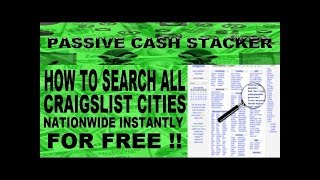 HOW TO SEARCH ALL CRAIGSLIST CITIES NATIONWIDE INSTANTLY - Every City State & Category at once !