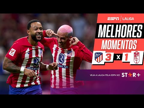 Gols e lances de Atlético de Madri x Granada