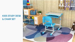 Height Adjustable Kids Study Desk & Chair Set | Help Maintain Good Posture - B201