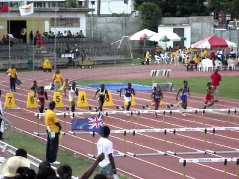 2011 CAC Age Group 60m Hurdles Girls 13-14 Heat 3