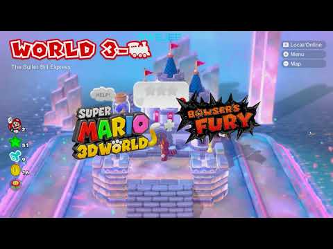 Super Mario 3D Worlds - Browser Fury - The Bullet Bill Express - full level gameplay!