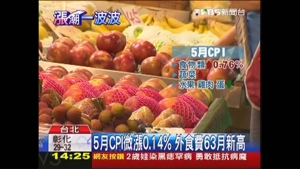 5月CPI微漲0.14% 外食費63月新高
