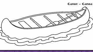 How to Draw Canoe 🛶 For Kids / Canoe Drawing Easy