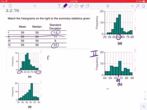 Match summary statistics with histogram