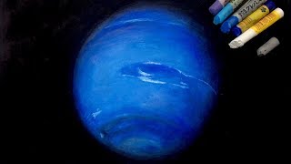 Oil pastel painting "Neptune" by polka.
