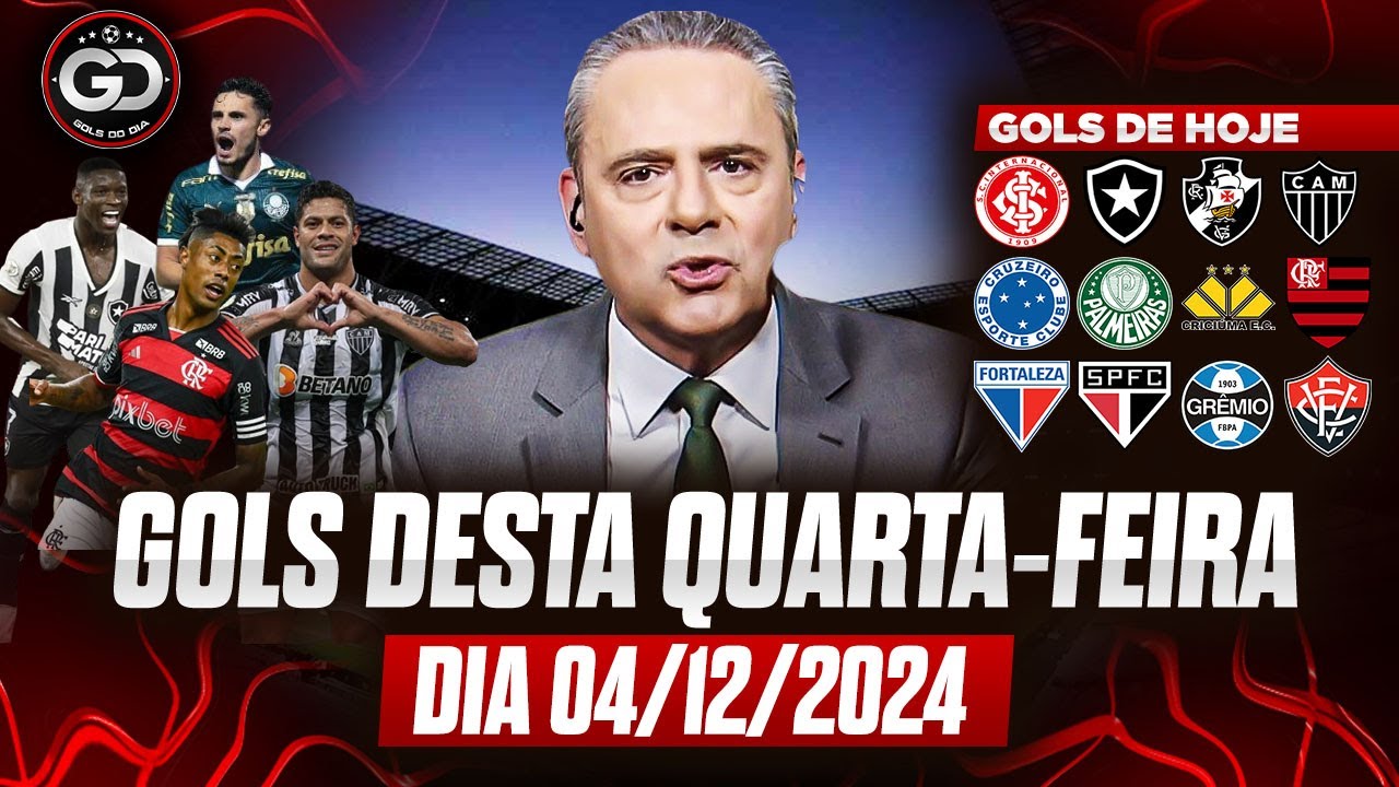 ⚽️ TODOS OS GOLS DESTA QUARTA 04/12/2024 GOLS DE HOJE, GOLS DO DIA, GOLS DO BRASILEIRÃO (COMPLETO)