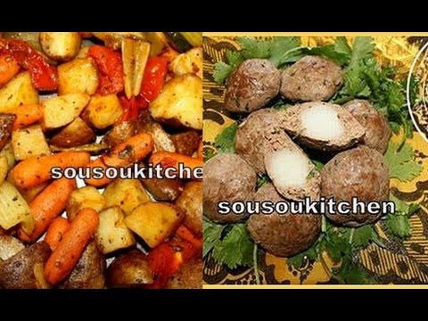 Viande,pomme de terre et Légumes grillés/Meatballs with Potatoes