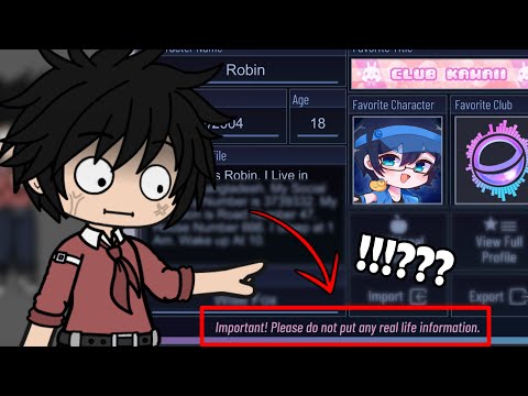 Why Luni Said "Please Do Not Put Any Real Information.." in Gacha Club‼️😨⚠️