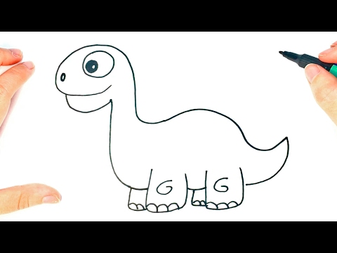 Part of a video titled Cómo dibujar un Dinosaurio para niños - YouTube