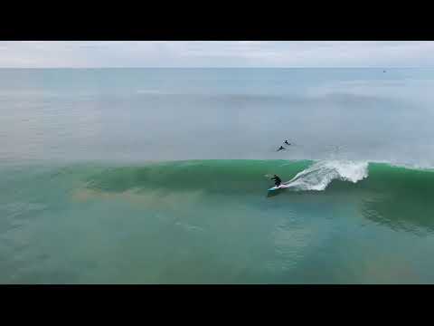 Drone footage of small day at Porthleven 