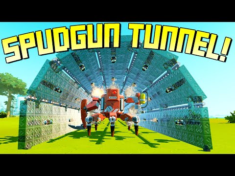 Over-Engineering Impractical Weapons: Spudgun Tunnel! - Scrap Mechanic Gameplay