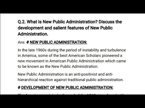 VVI 02 | NEW PUBLIC ADMINISTRATION |SALIENT FEATURES | BA POLITICAL SCIENCE | SEM 03 |CORE 05 #vbu