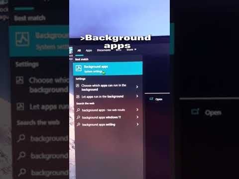 Turn off Background Apps
