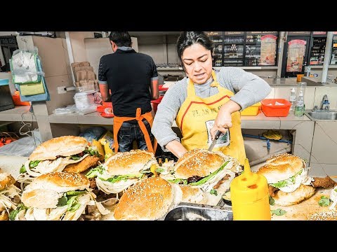GOD LEVEL Street Food in Mexico - Sandwich NINJA with SUPER FAST Cutting Skills + Mexican Chicken