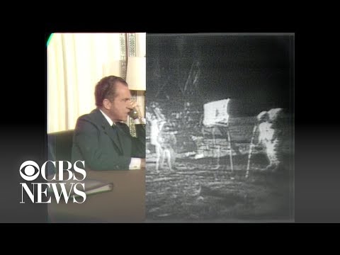 President Nixon talks to Apollo 11 astronauts on the moon