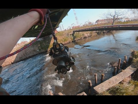 Magnes neodymowy operacja Czysta Rzeka 2022 – Sprzątanie rzeki Łeba 23-4-2022 rok .