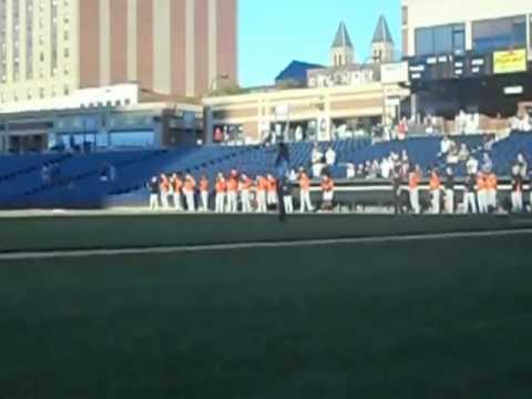 Adelle Marie singing the National Anthem at the Akron Aeros game on Sept. 8, 2012