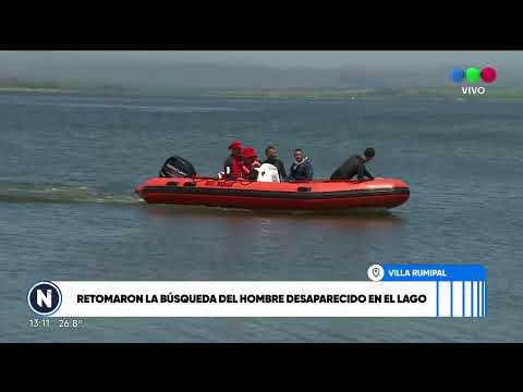 VILLA RUMIPAL: CONTINÚA LA BÙSQUEDA DEL HOMBRE DESAPARECIDO EN EL LAGO