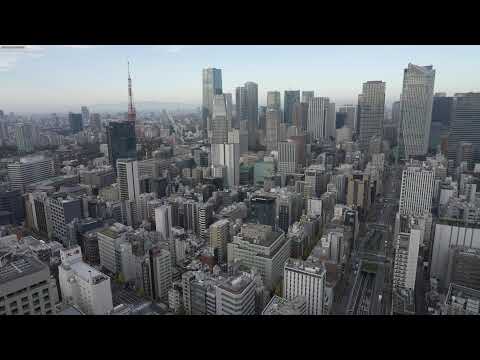 Shimbashi, Tokyo 東京・汐留から見た新橋、虎ノ門、麻布台、東京タワー