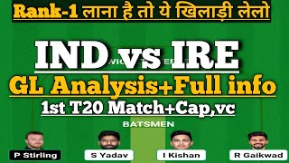ind vs ire dream11 team|India vs Ireland dream11 team prediction|dream11 team of todaymatch