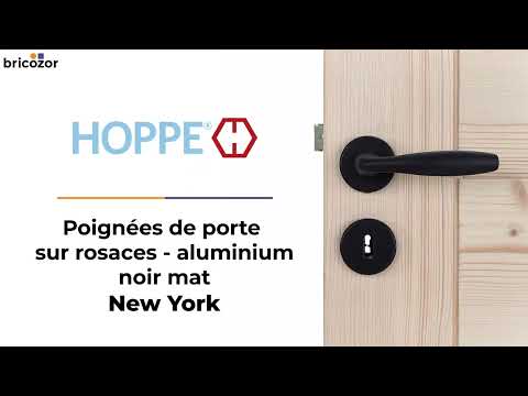 Poignées de porte sur rosaces - aluminium noir mat - New York HOPPE