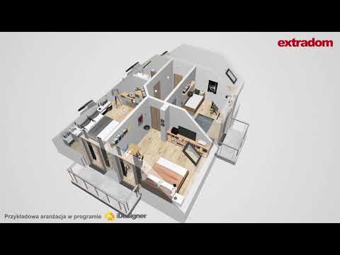 Projekt domu z poddaszem - dom Jaskółka 4 z garażem WRL1056 - 100-150 m² - spacer 3D