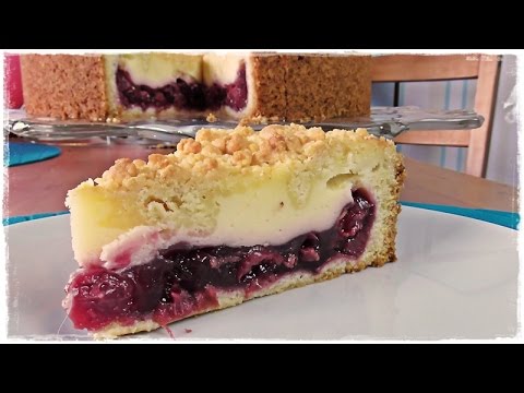 Fruity 🍒CHERRY SOUR CREAM CAKE🍒 with crumble | Cherry crumble cake