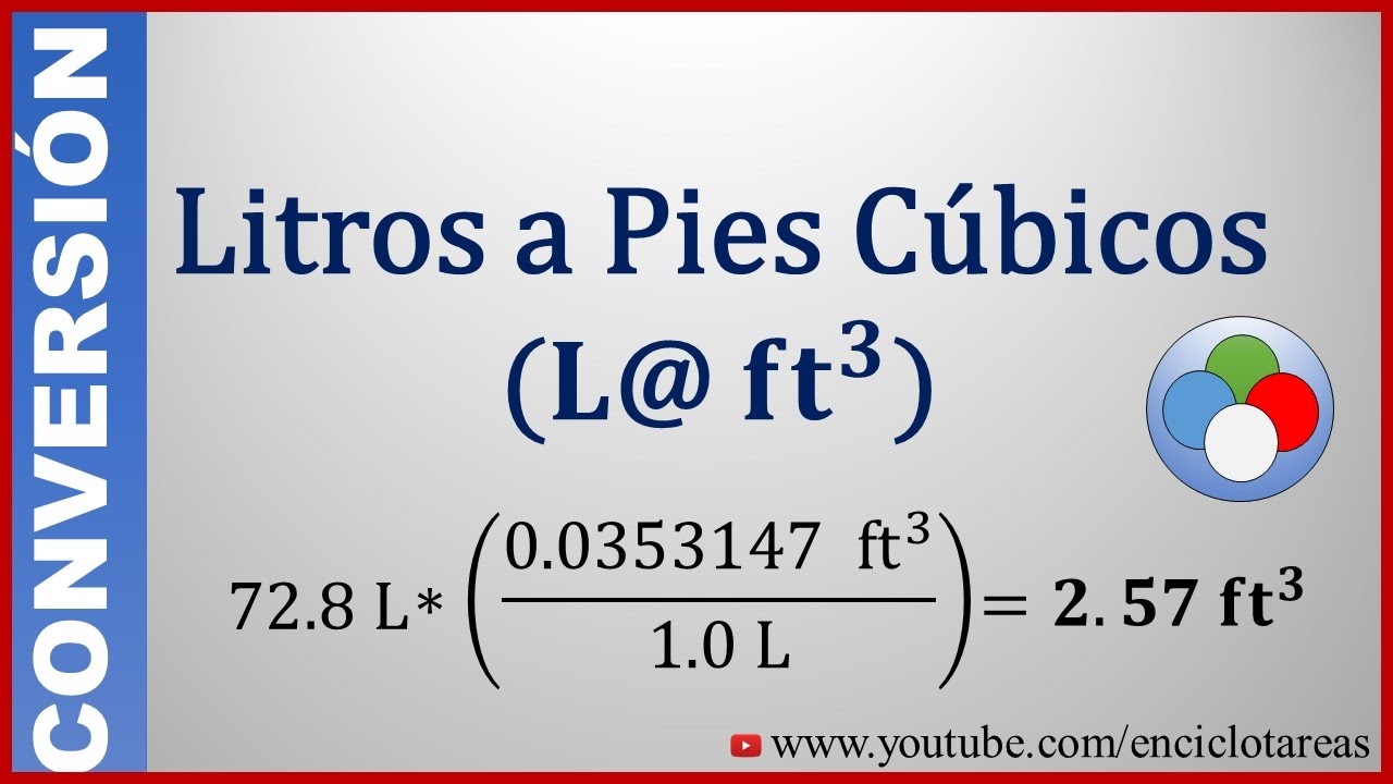 Convertir Litros a Pies Cúbicos (L a ft3)